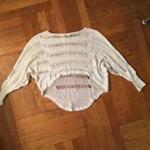 Knitted/ripped light weight summer style white swe